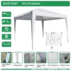 Quictent 8x8 ft EZ Pop Up Canopy Tent Folding Gazebo Outdoor Party Tent Beach tent W/ Bag Beige
